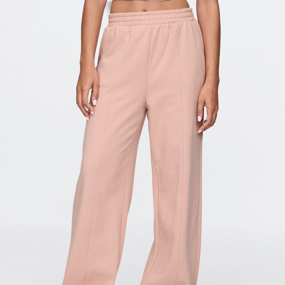 GAP French Terry Seamed Wide-Leg Sweatpants - Willow Pink, L - Picture 1 of 8